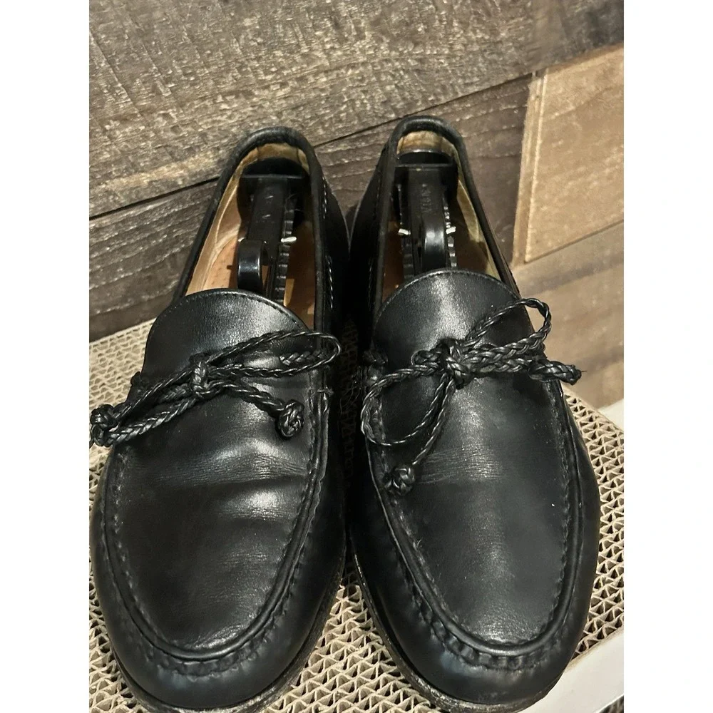 ALLEN EDMONDS‎ COLEBROOK Black LEATHER BOW TIE LOAFERS Made In USA MENS SZ 8.5 D